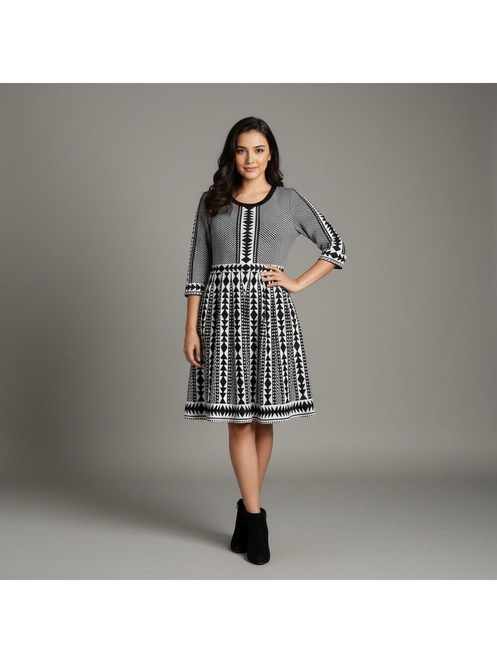 NINA Leonard black white dress size XL